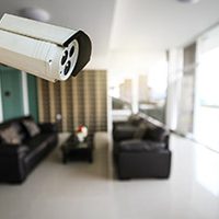 Indoor CCTV monitoring, security cameras in the office.